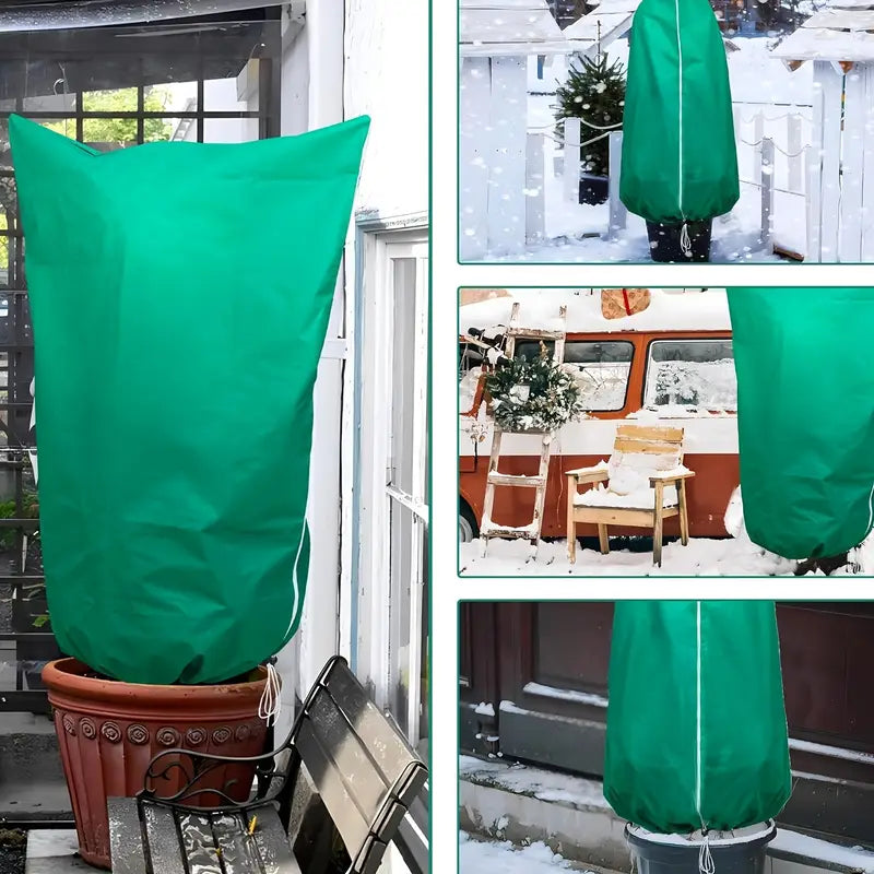 Lot de 4 Sacs de Protection contre le Gel pour Plantes – Grandes Bâches Vertes en PP