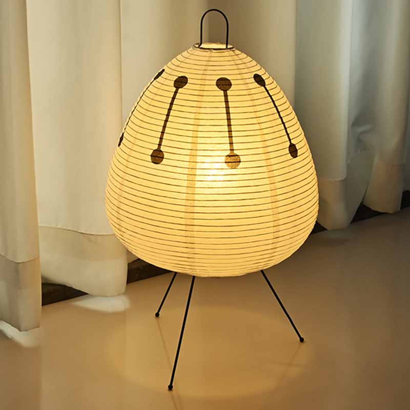 Lampe de Table LED Lanterne en Papier de Riz Japonais