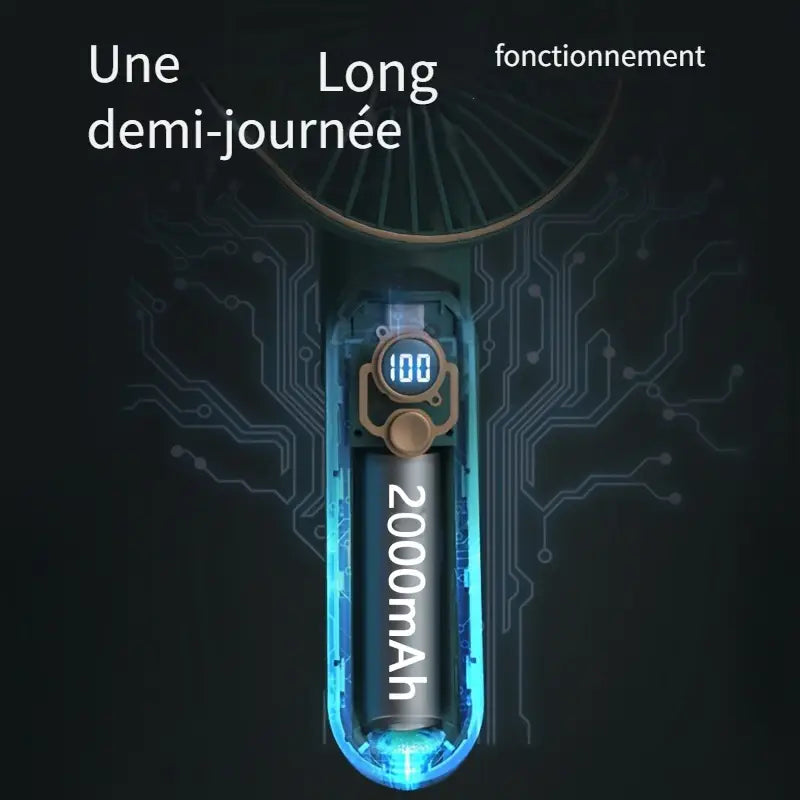 Ventilateur Portable Pliable à Main – Rechargeable & Silencieux