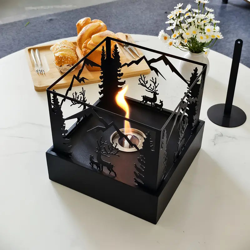 Nouveau Poêle à Alcool Carré – Flamme Réelle & Ambiance Chaleureuse à la Française