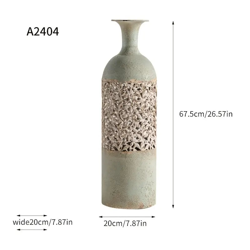 Vase Cylindrique en Fonte – Décoration de Sol à Plafond pour Salon ou Balcon