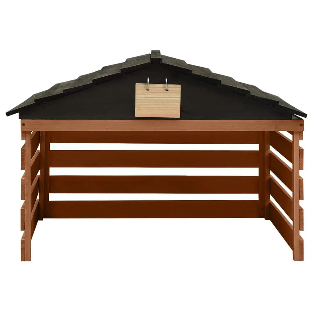 Garage pour Tondeuse Robot - Bois Massif, Protection UV Noir et Marron