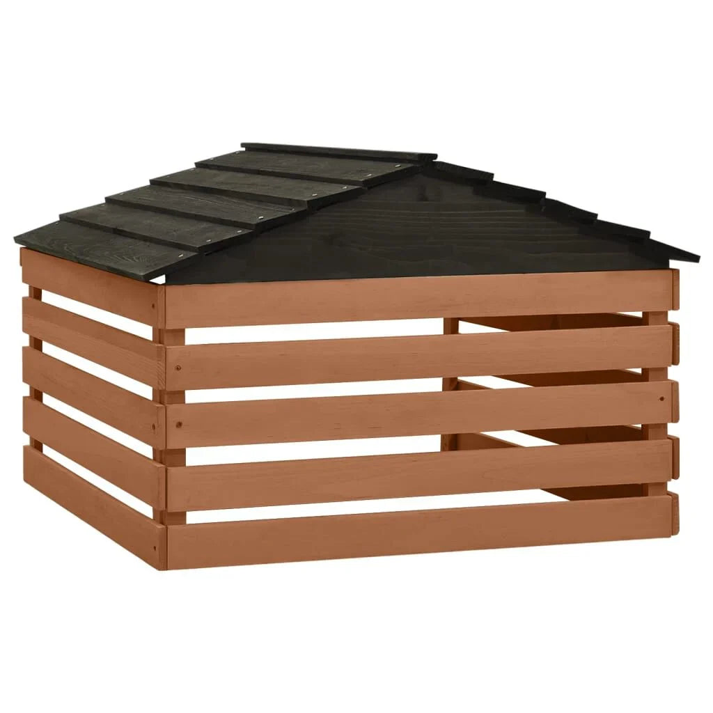 Garage pour Tondeuse Robot - Bois Massif, Protection UV Noir et Marron