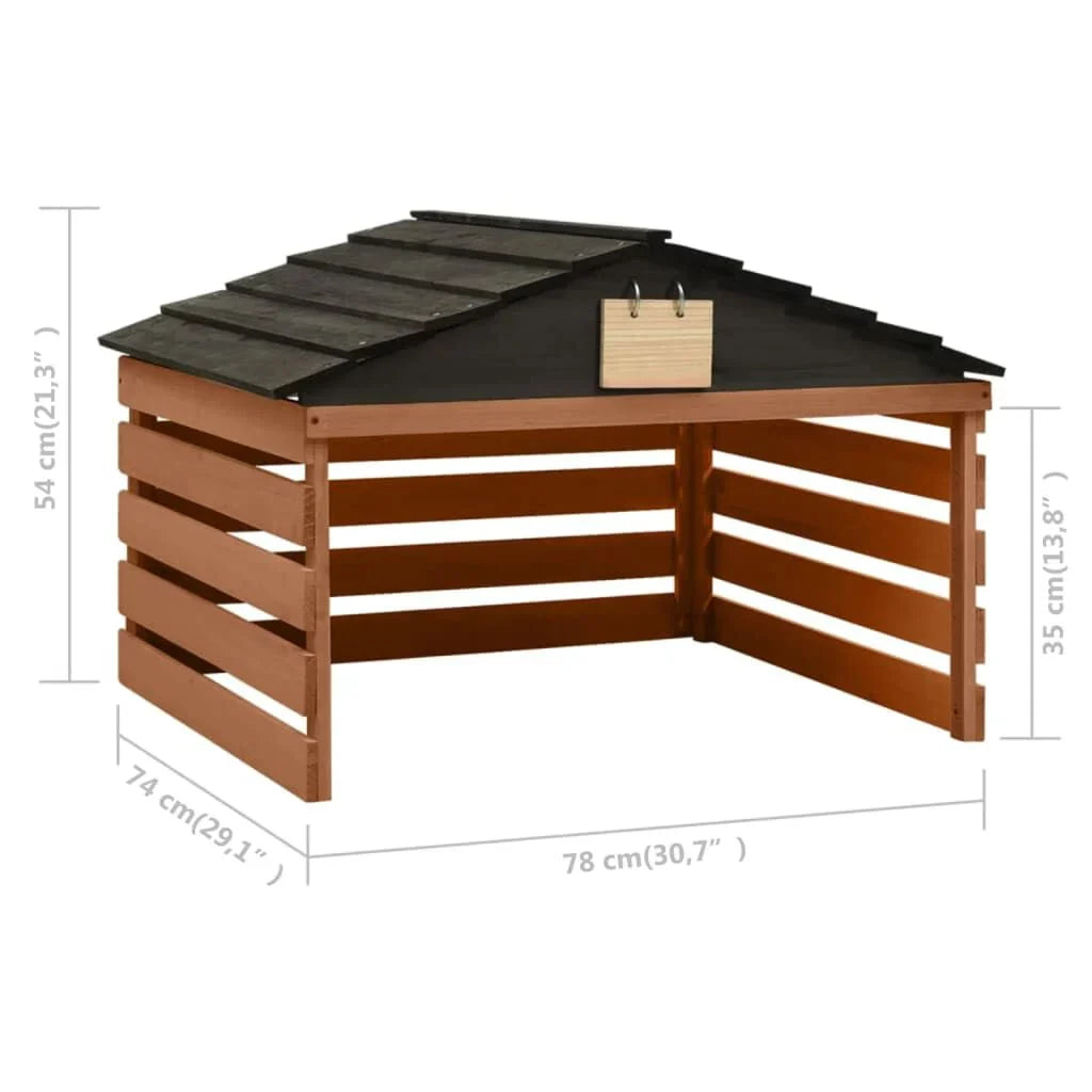 Garage pour Tondeuse Robot - Bois Massif, Protection UV Noir et Marron