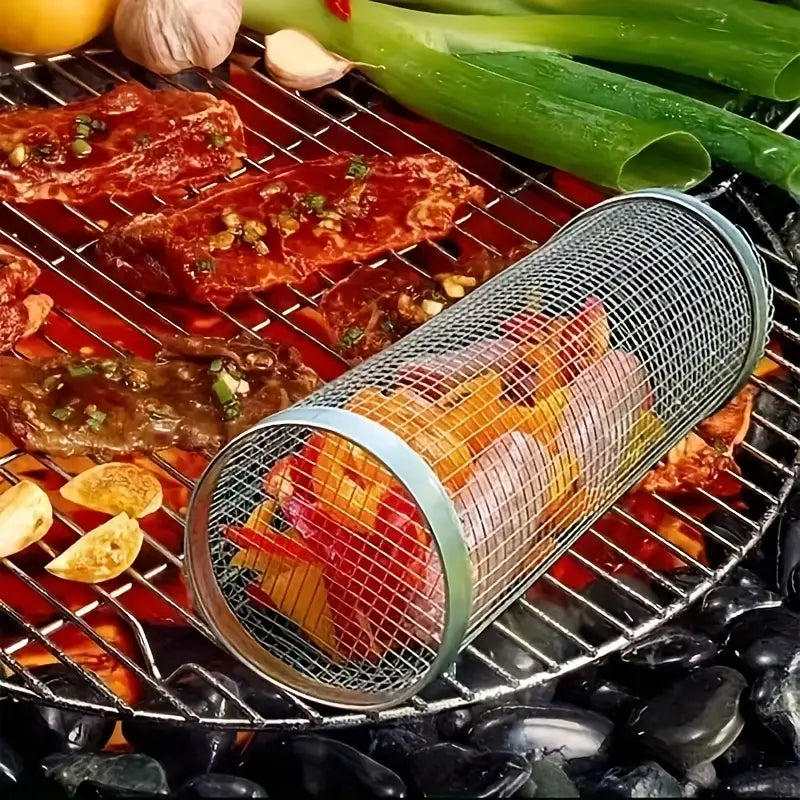 Set de Barbecue Portable 3-en-1 en Acier Inoxydable