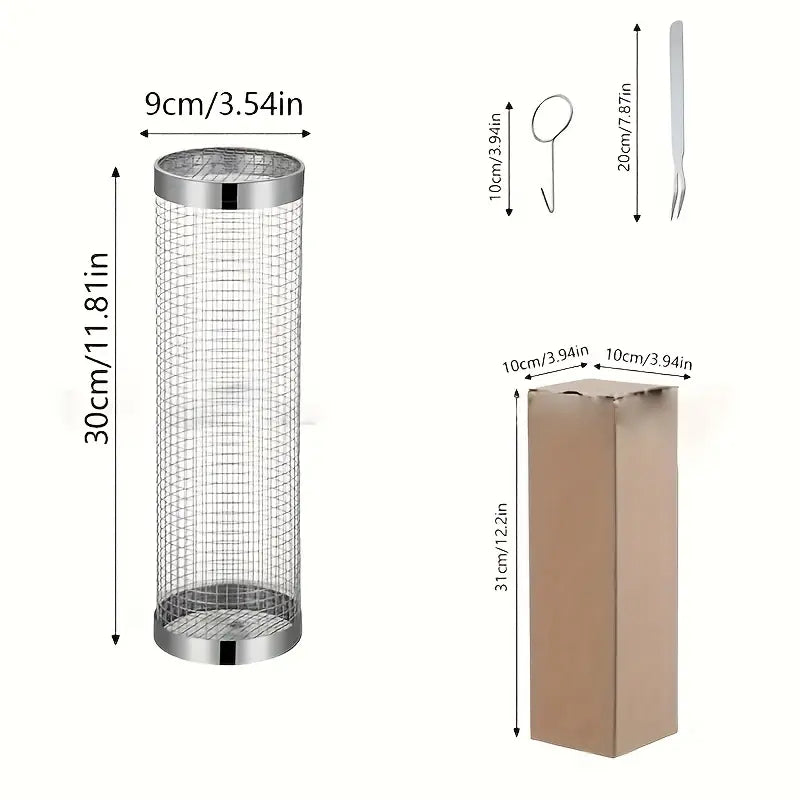 Set de Barbecue Portable 3-en-1 en Acier Inoxydable