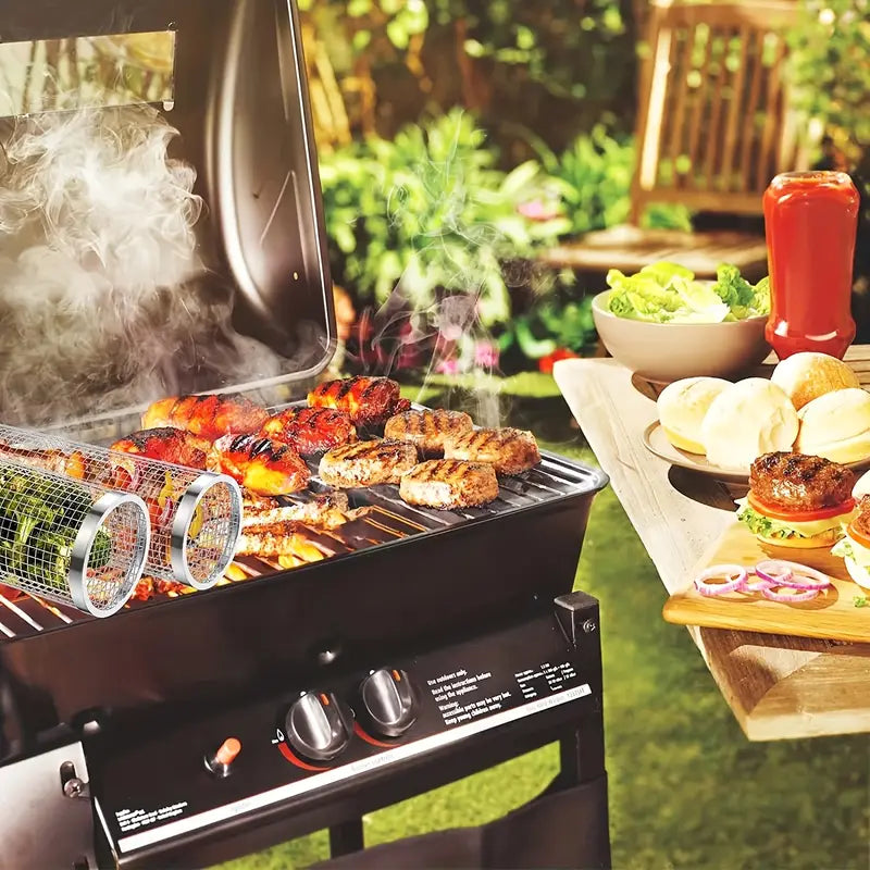Set de Barbecue Portable 3-en-1 en Acier Inoxydable