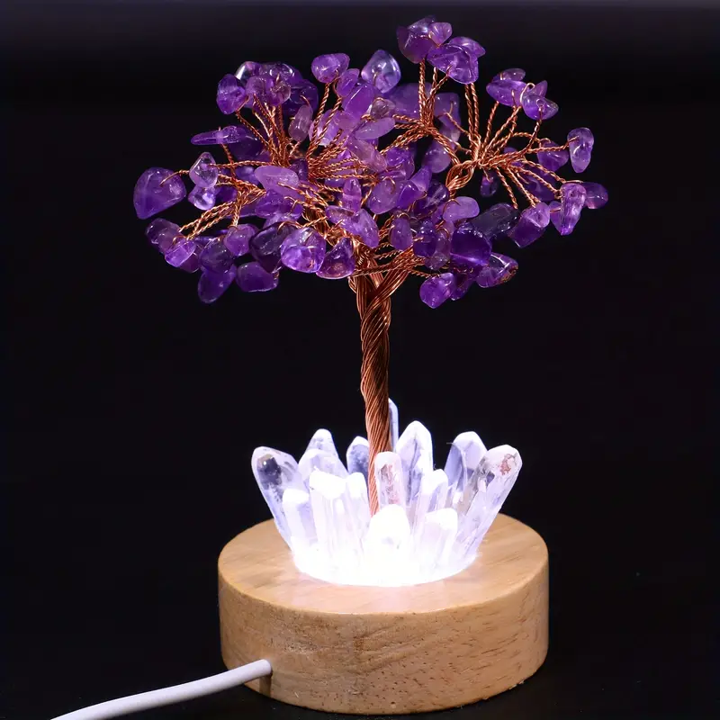 Arbre décoratif en cristal avec base LED