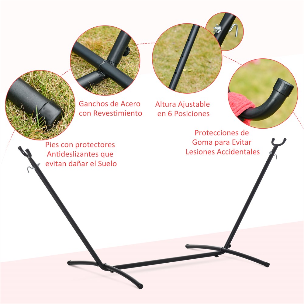 Hamac avec Support en Acier Réglable & Sac de Transport