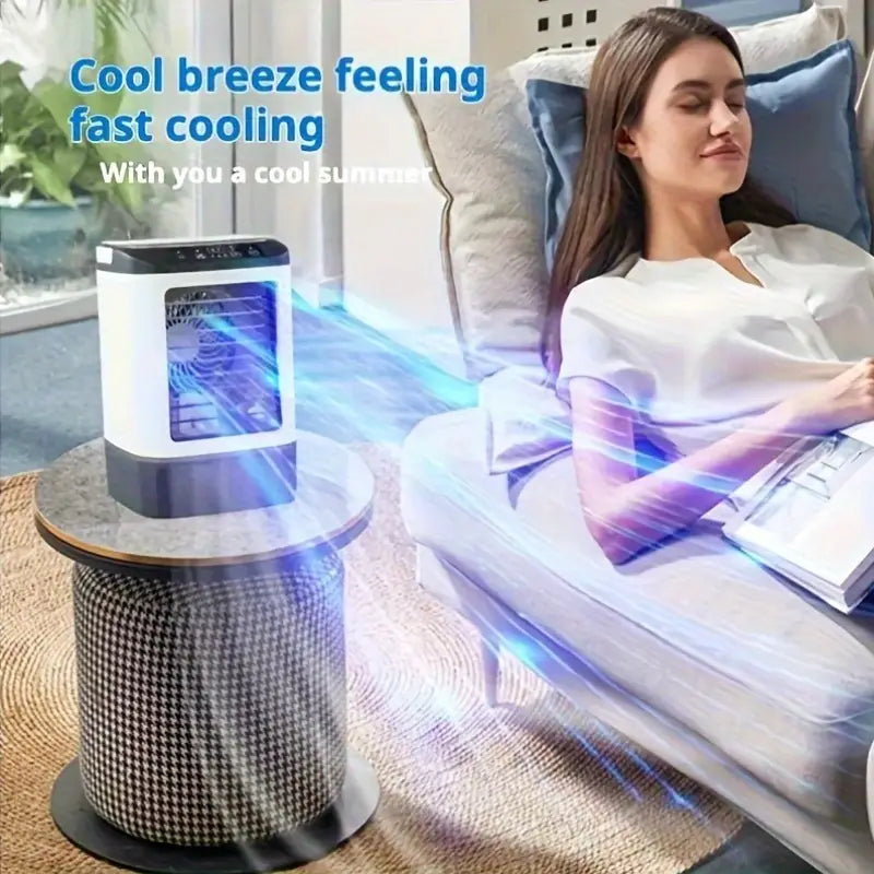 Mini Climatiseur Ambiance Luxe – Fraîcheur & Lumière en Harmonie