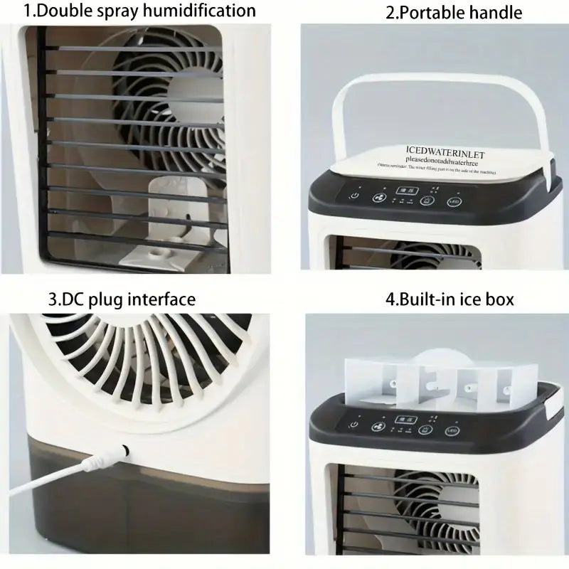 Mini Climatiseur Ambiance Luxe – Fraîcheur & Lumière en Harmonie