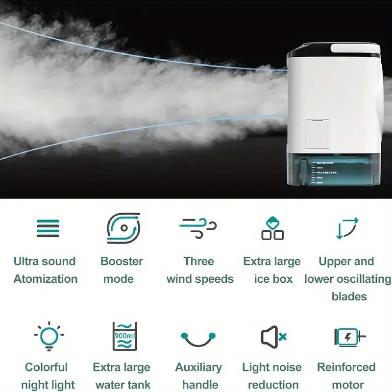 Mini Climatiseur Ambiance Luxe – Fraîcheur & Lumière en Harmonie