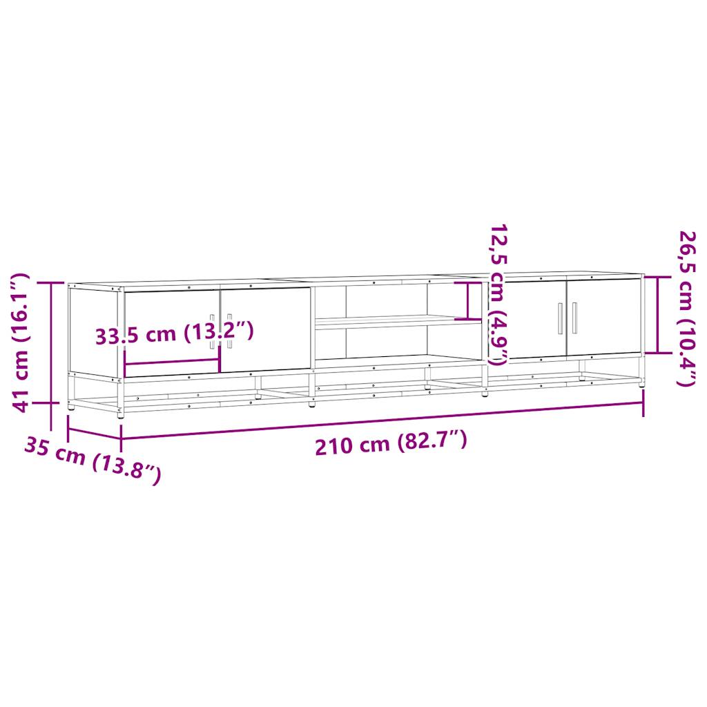 Meuble TV Industriel 180 cm – Bois & Métal – Grand Espace de Rangement