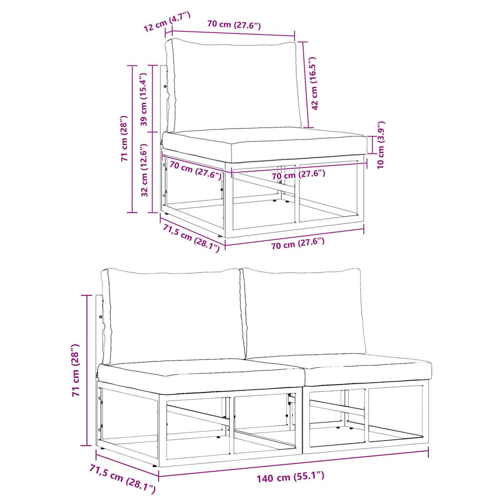 Ensemble de meubles d’extérieur 2 pièces