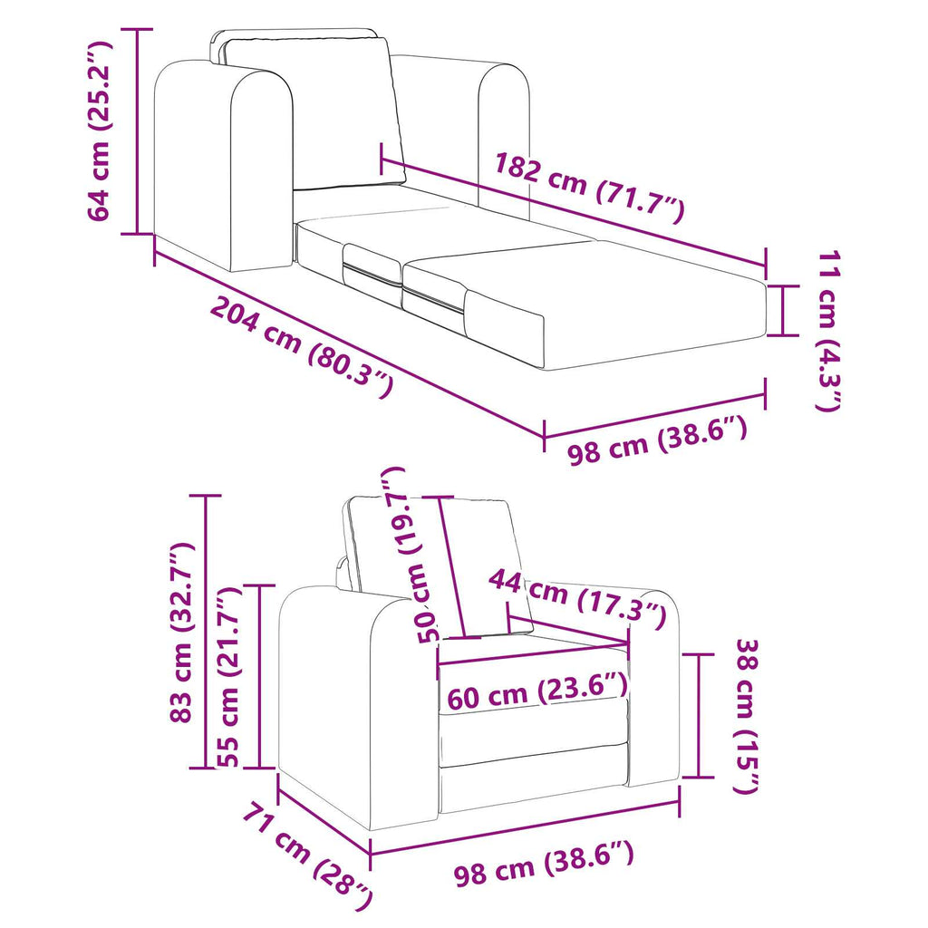 Canapé-lit 2-en-1 – Confort et style, disponible en plusieurs tailles et coloris