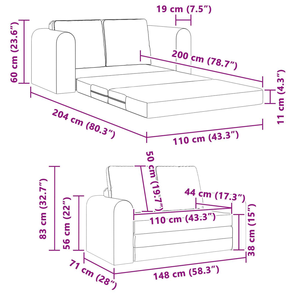 Canapé-lit 2-en-1 – Confort et style, disponible en plusieurs tailles et coloris