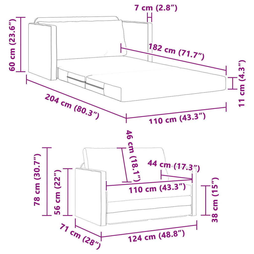 Canapé-Lit au Sol 2-en-1 – Élégance Décontractée & Confort Polyvalent