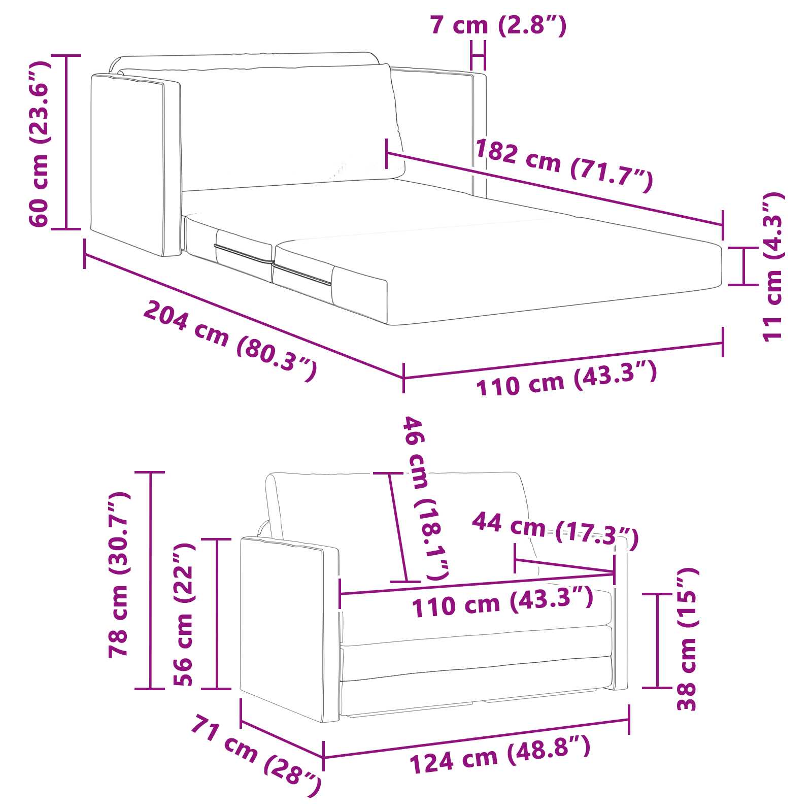 Canapé-Lit au Sol 2-en-1 – Élégance Décontractée & Confort Polyvalent