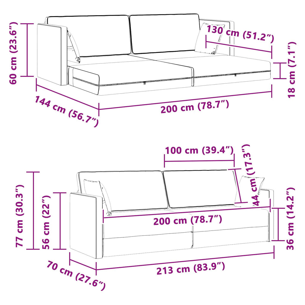 Canapé-Lit 2-en-1 – Élégance Moderne & Polyvalence au Quotidien