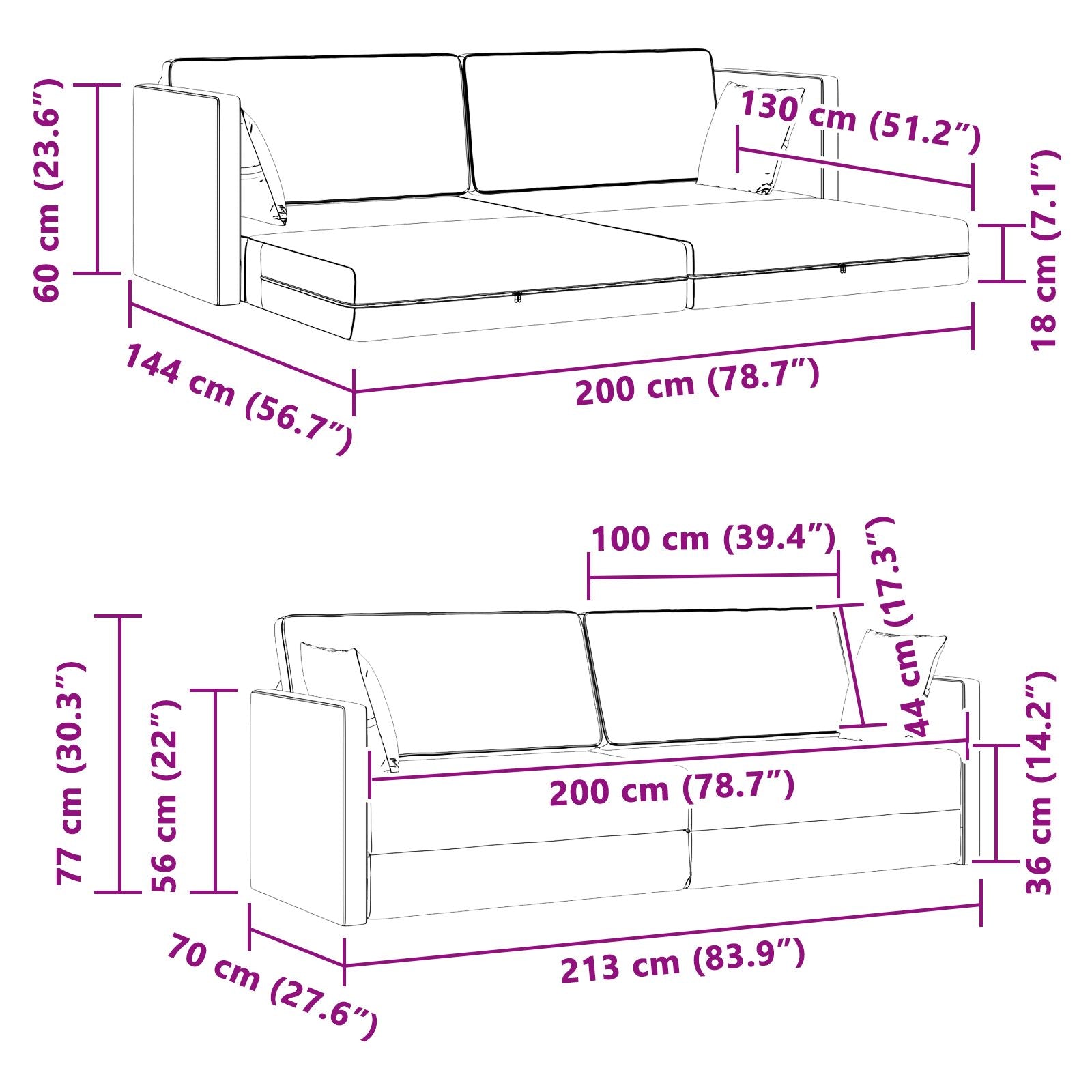 Canapé-Lit 2-en-1 – Élégance Moderne & Polyvalence au Quotidien
