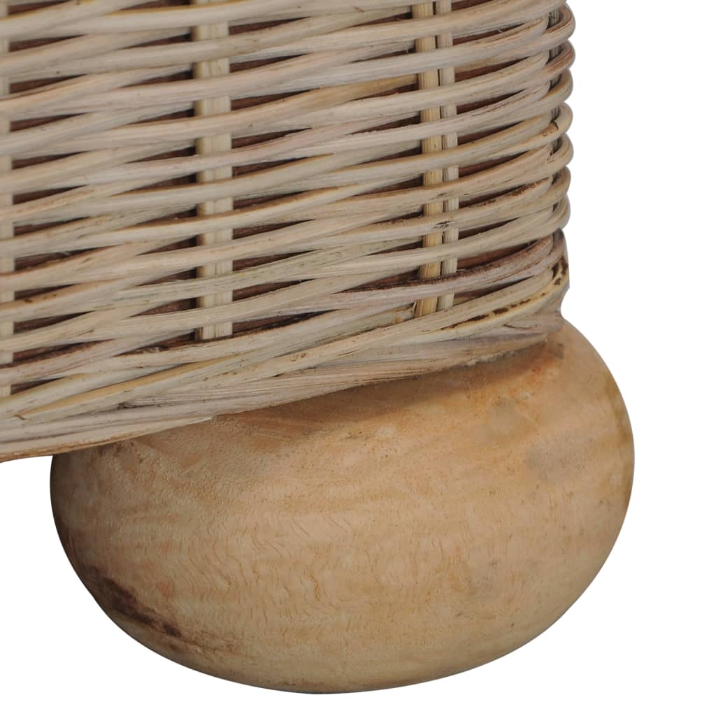 Ensemble Canapé 2 Places & Fauteuil – Rotin Naturel & Coussins Lin Blanc Crème