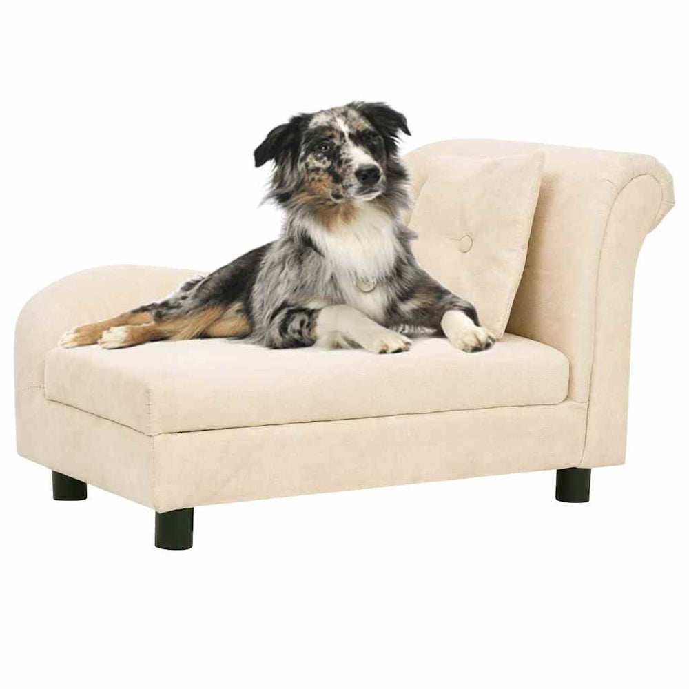 Canapé Confortable pour Chien - Lit Douillet avec Oreiller & Pieds Antidérapants