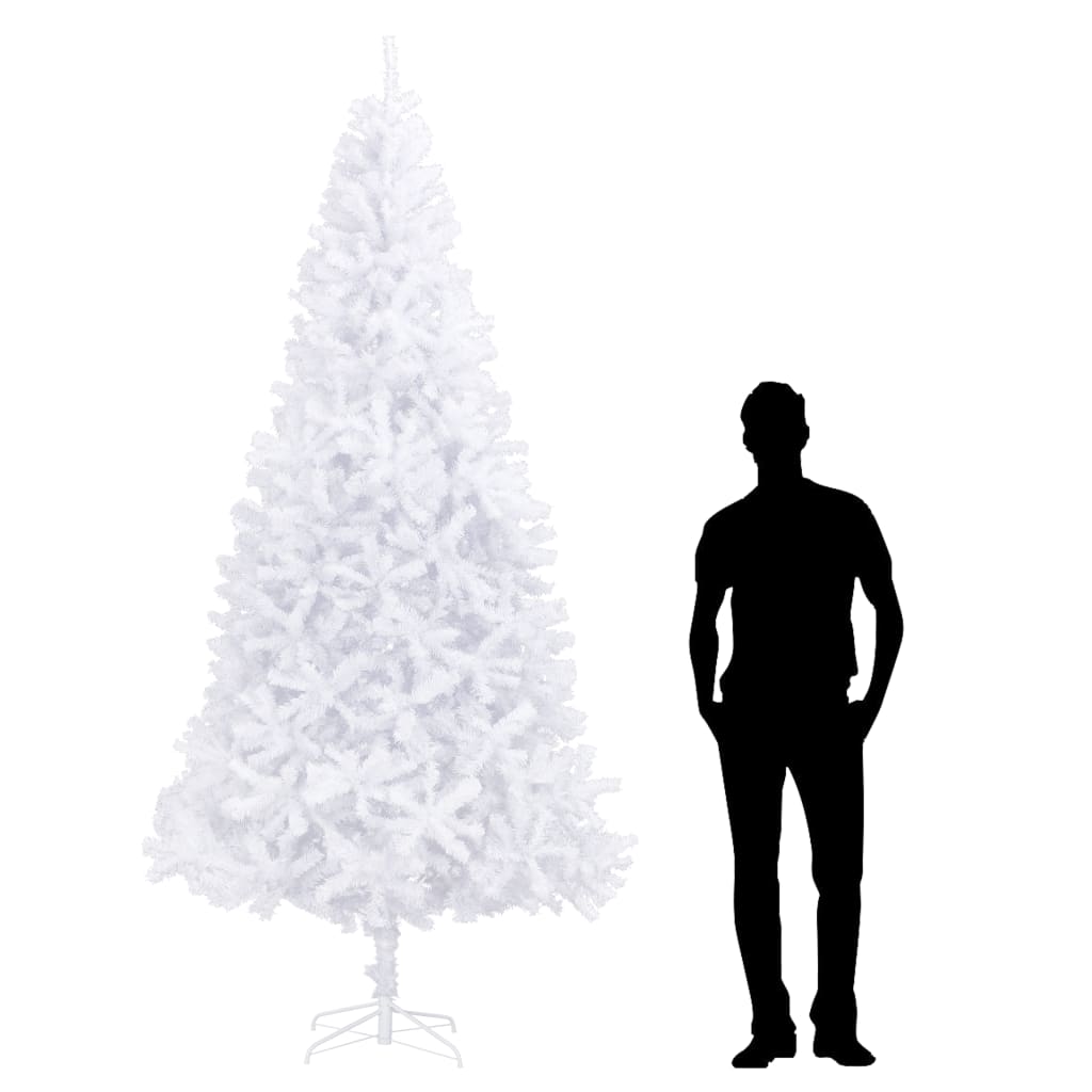 Sapin de Noël artificiel vert et blanc grand format