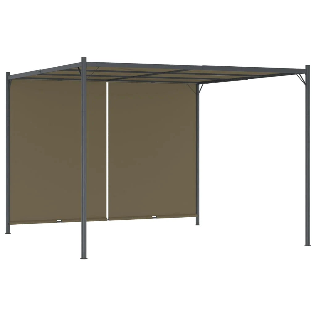 Pergola de Jardin avec Auvent Rétractable Taupe 3x3 m– Élégance et Confort sur Mesure