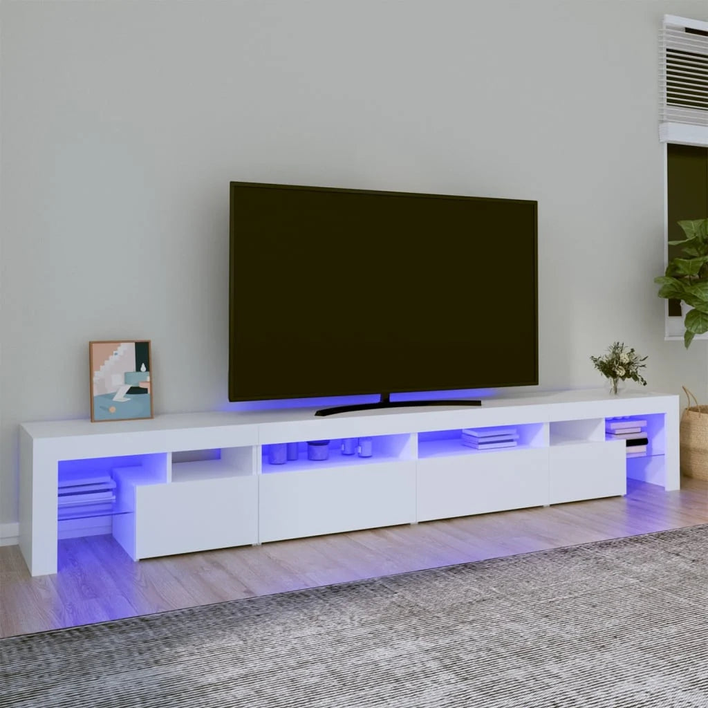 Meuble TV Moderne avec LED RVB – Finition Gris Béton