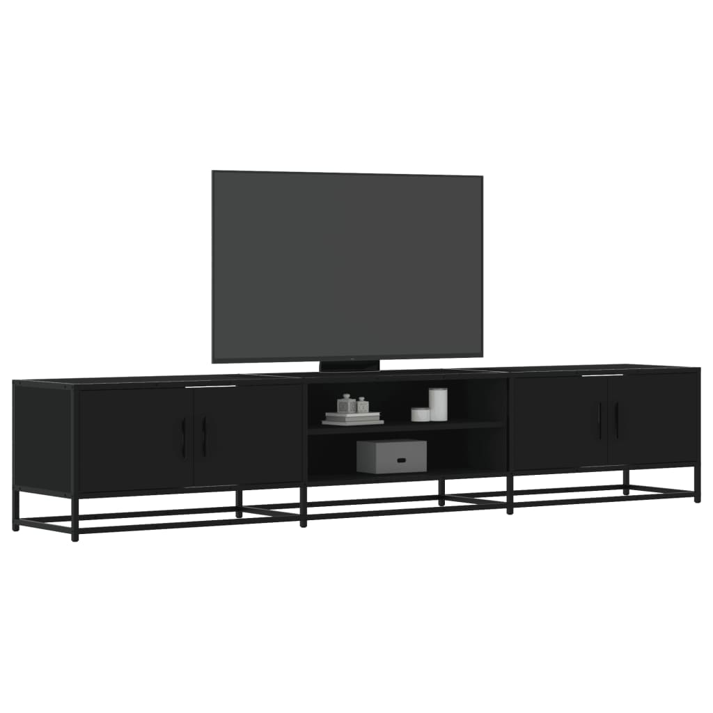 Meuble TV Industriel 180 cm – Bois & Métal – Grand Espace de Rangement