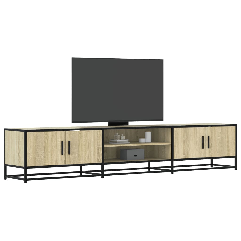 Meuble TV Industriel 180 cm – Bois & Métal – Grand Espace de Rangement