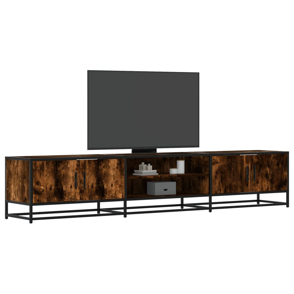 Meuble TV Industriel 180 cm – Bois & Métal – Grand Espace de Rangement