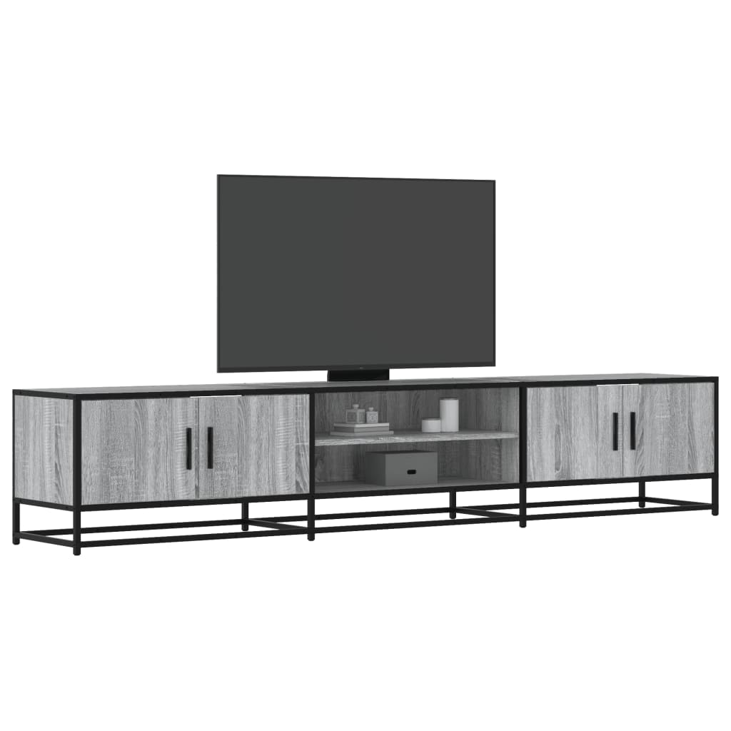 Meuble TV Industriel 180 cm – Bois & Métal – Grand Espace de Rangement