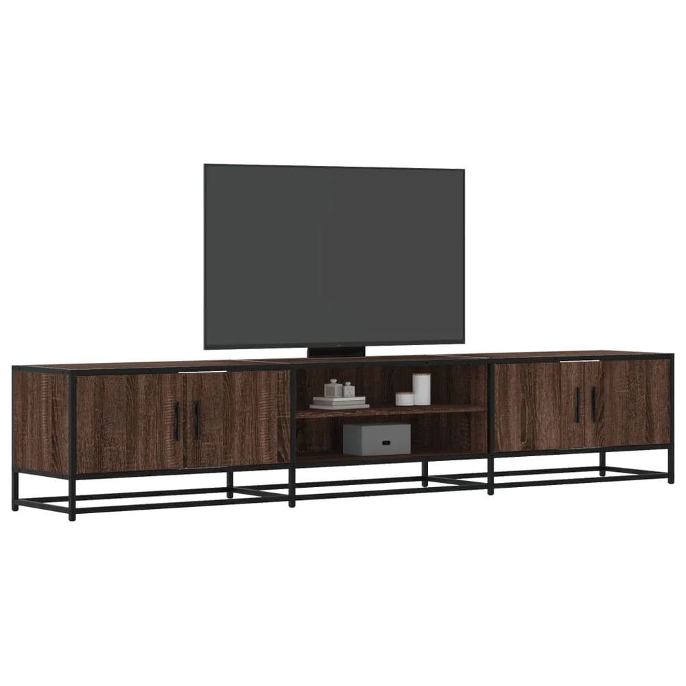 Meuble TV Industriel 180 cm – Bois & Métal – Grand Espace de Rangement