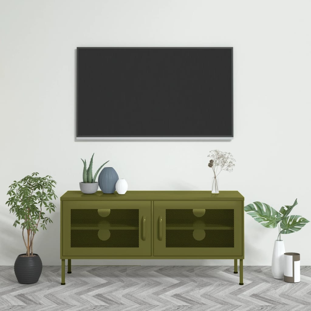 Meuble TV en Acier 105x35x50 cm – Design Industriel et Fonctionnel