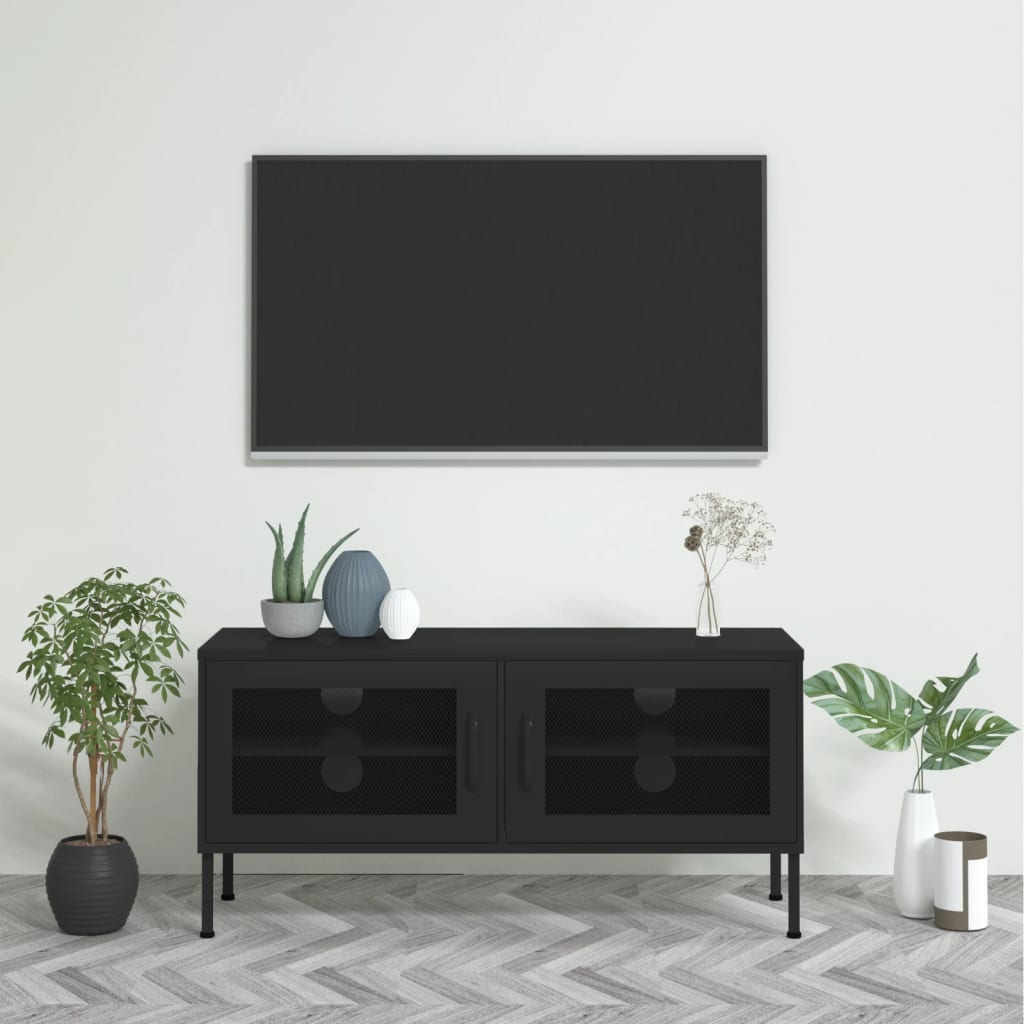 Meuble TV en Acier 105x35x50 cm – Design Industriel et Fonctionnel