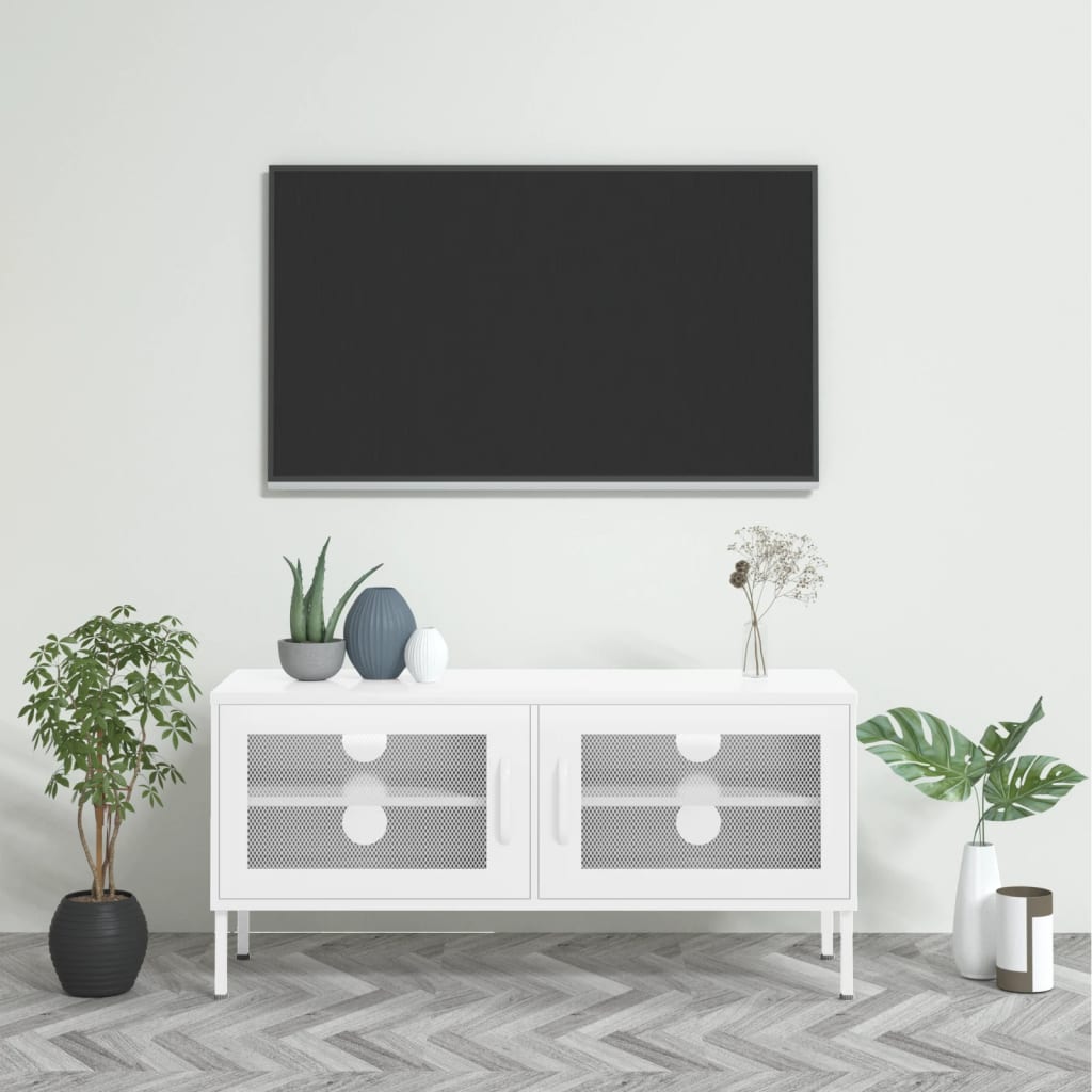 Meuble TV en Acier 105x35x50 cm – Design Industriel et Fonctionnel