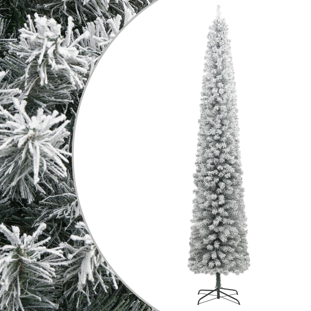Sapin de Noël Artificiel Mince Flocon de Neige – Design Réaliste