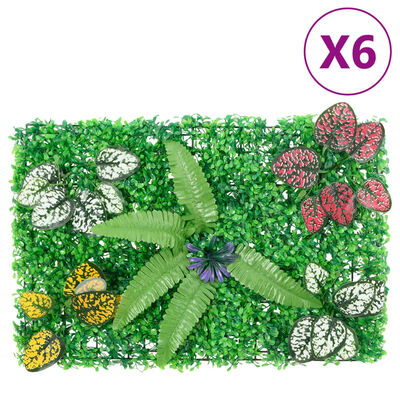 Green Wall Artificial Plant Fence 6 Pieces - Green 40x60 cm