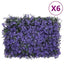 Mur végétal Clôture à Feuilles Artificielles - Lot de 6 Panneaux - Violet 40x60 cm