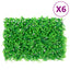 Green Wall Fence Artificial Fern Leaves - Pack of 6 - Green 40x60 cm