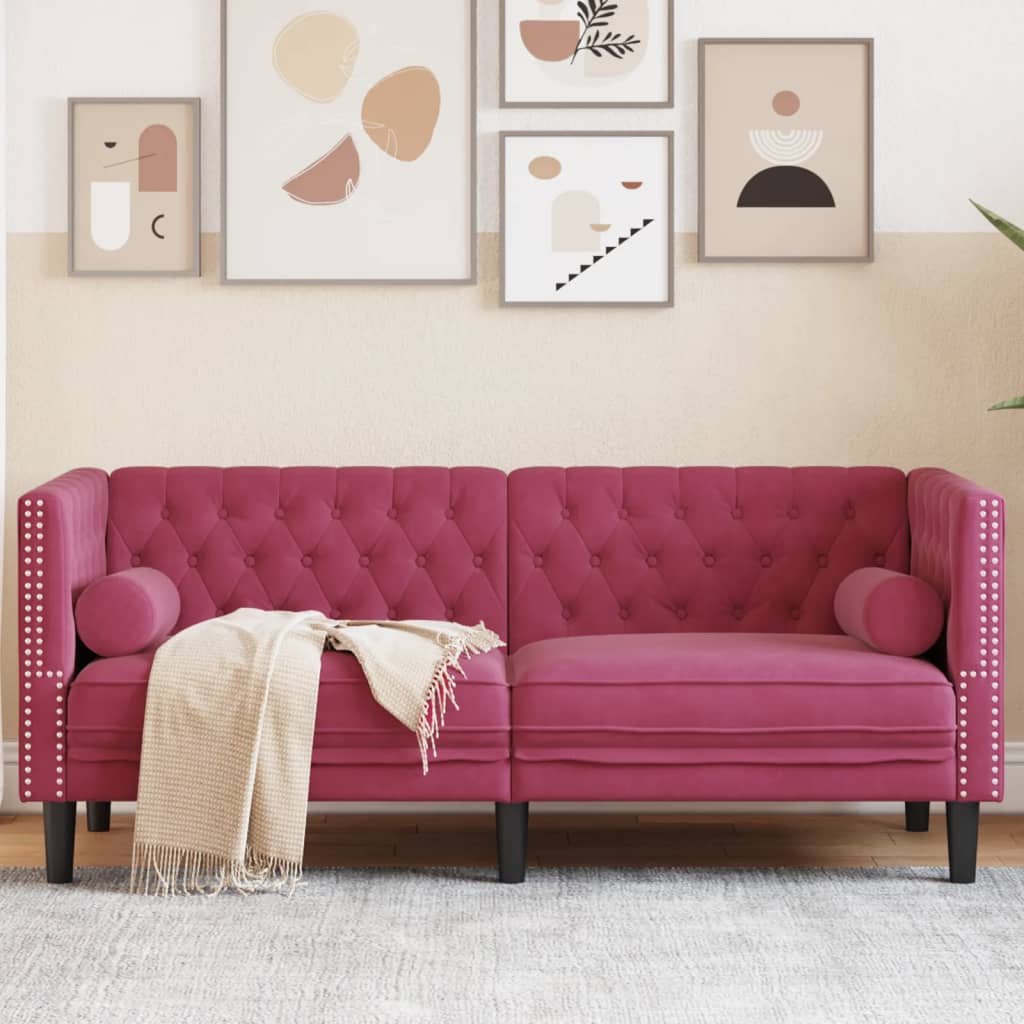 Canapé Chesterfield avec Traversins – Disponible en 1, 2 ou 3 Places