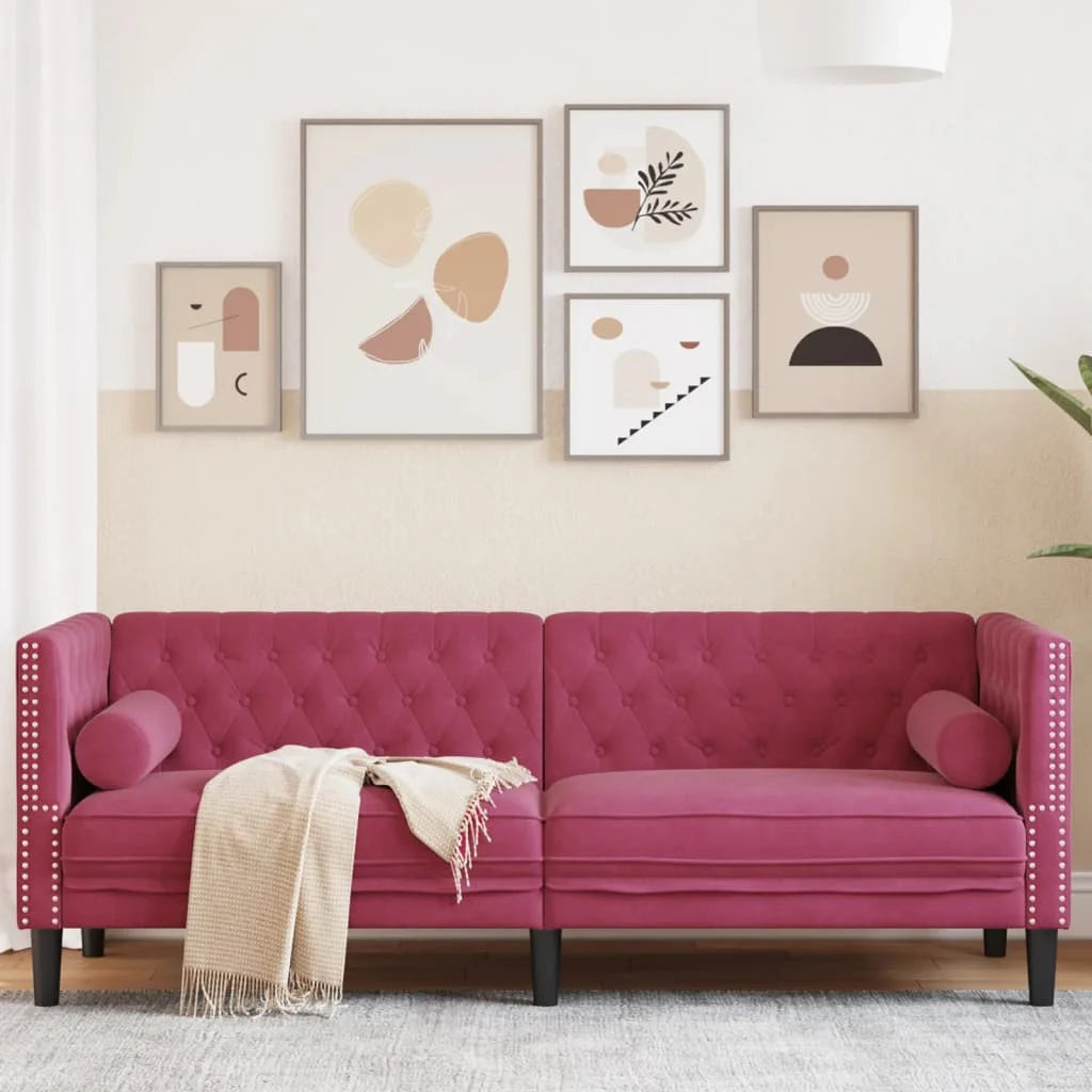 Canapé Chesterfield avec Traversins – Disponible en 1, 2 ou 3 Places
