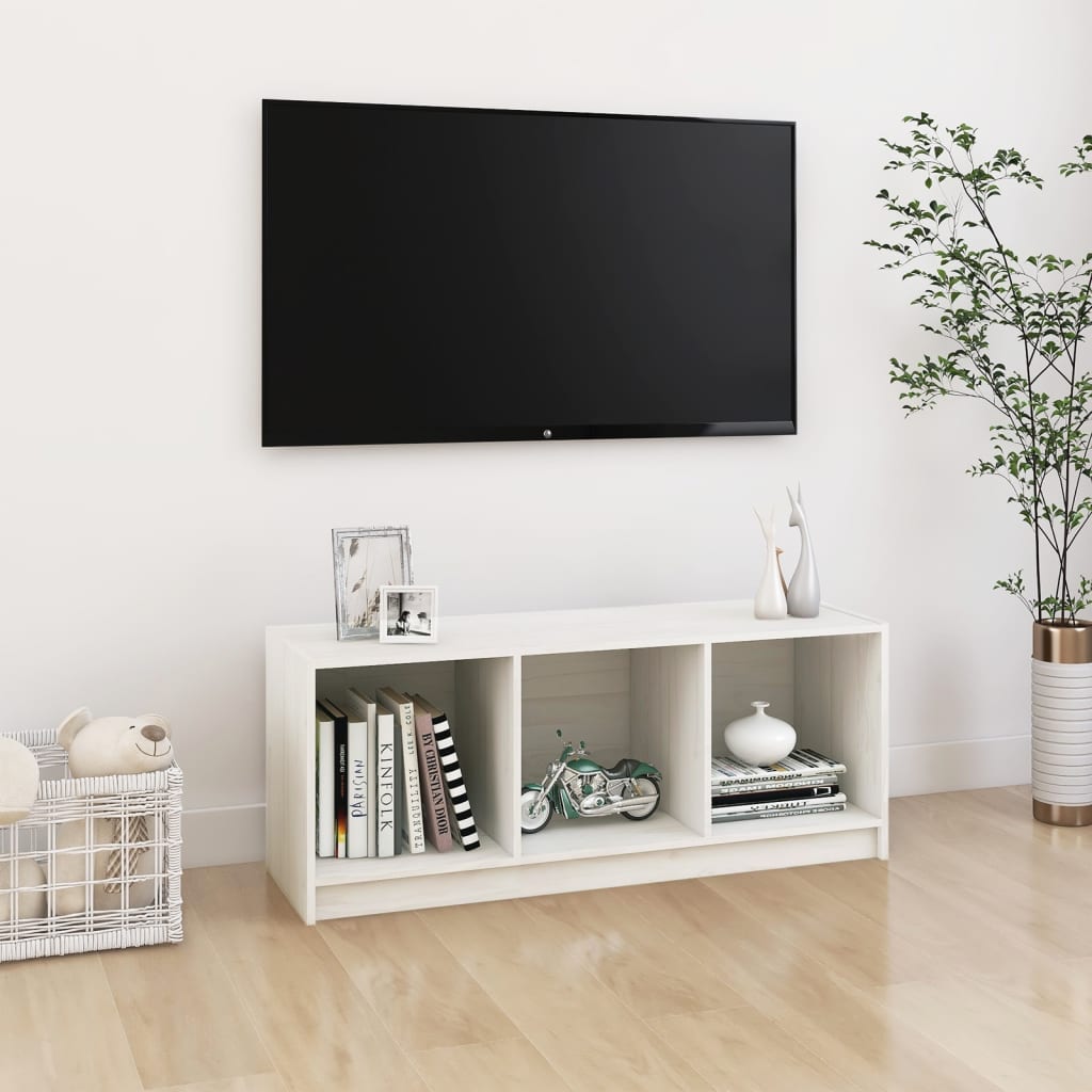 Meuble TV en Bois Massif – 104 cm – Élégance & Rangement Pratique