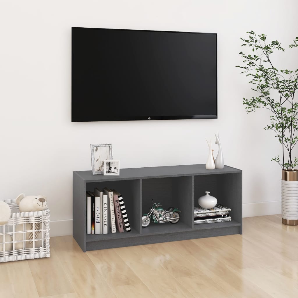 Meuble TV en Bois Massif – 104 cm – Élégance & Rangement Pratique