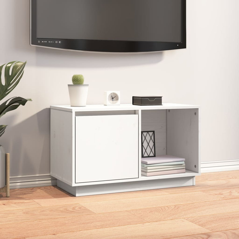 Meuble TV en Bois Massif 74 × 35 × 44 cm – Design Épuré et Naturel