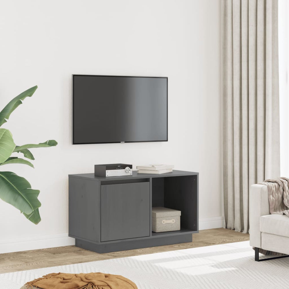 Meuble TV en Bois Massif 74 × 35 × 44 cm – Design Épuré et Naturel
