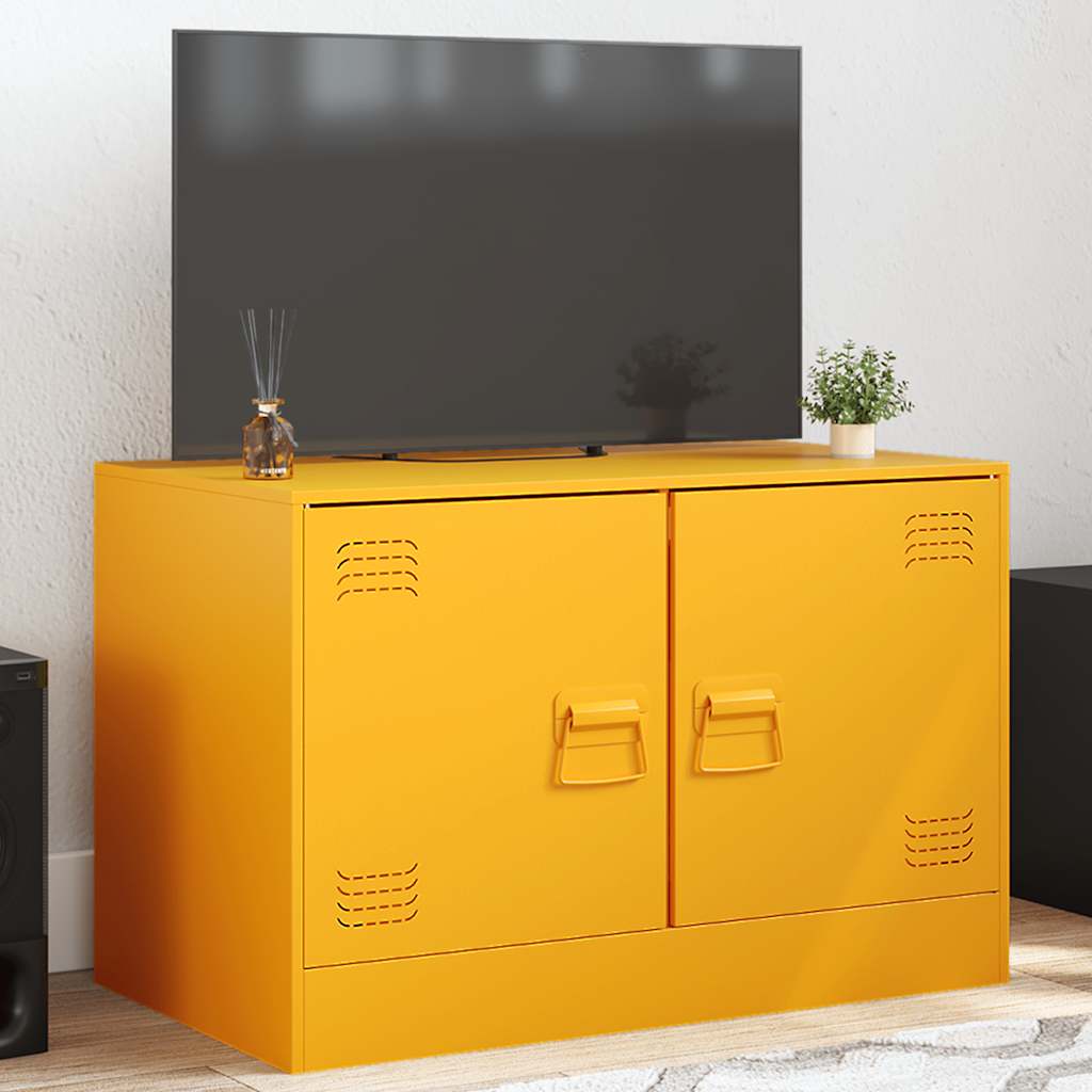Meuble TV en Acier – 67x39x44 cm – Design Industriel et Compact