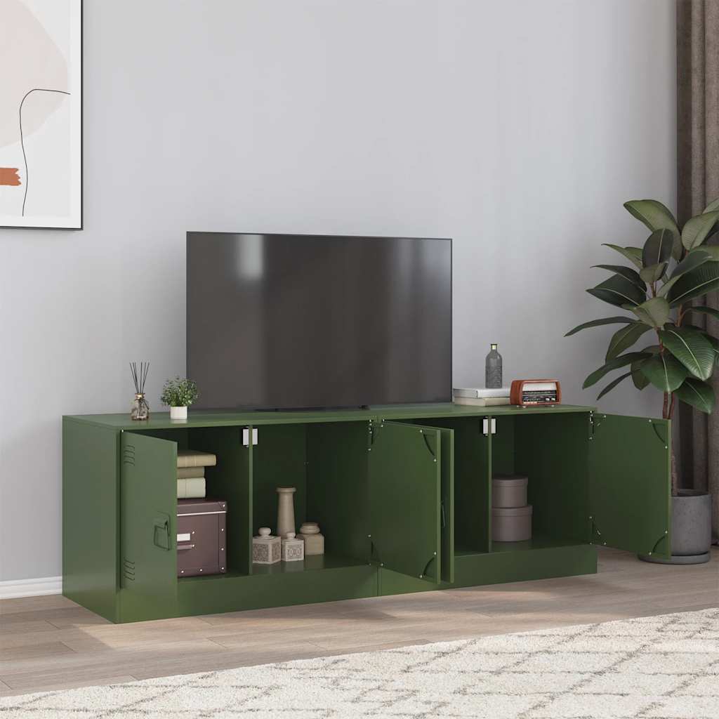Meuble TV en Acier – 67x39x44 cm – Design Industriel et Compact