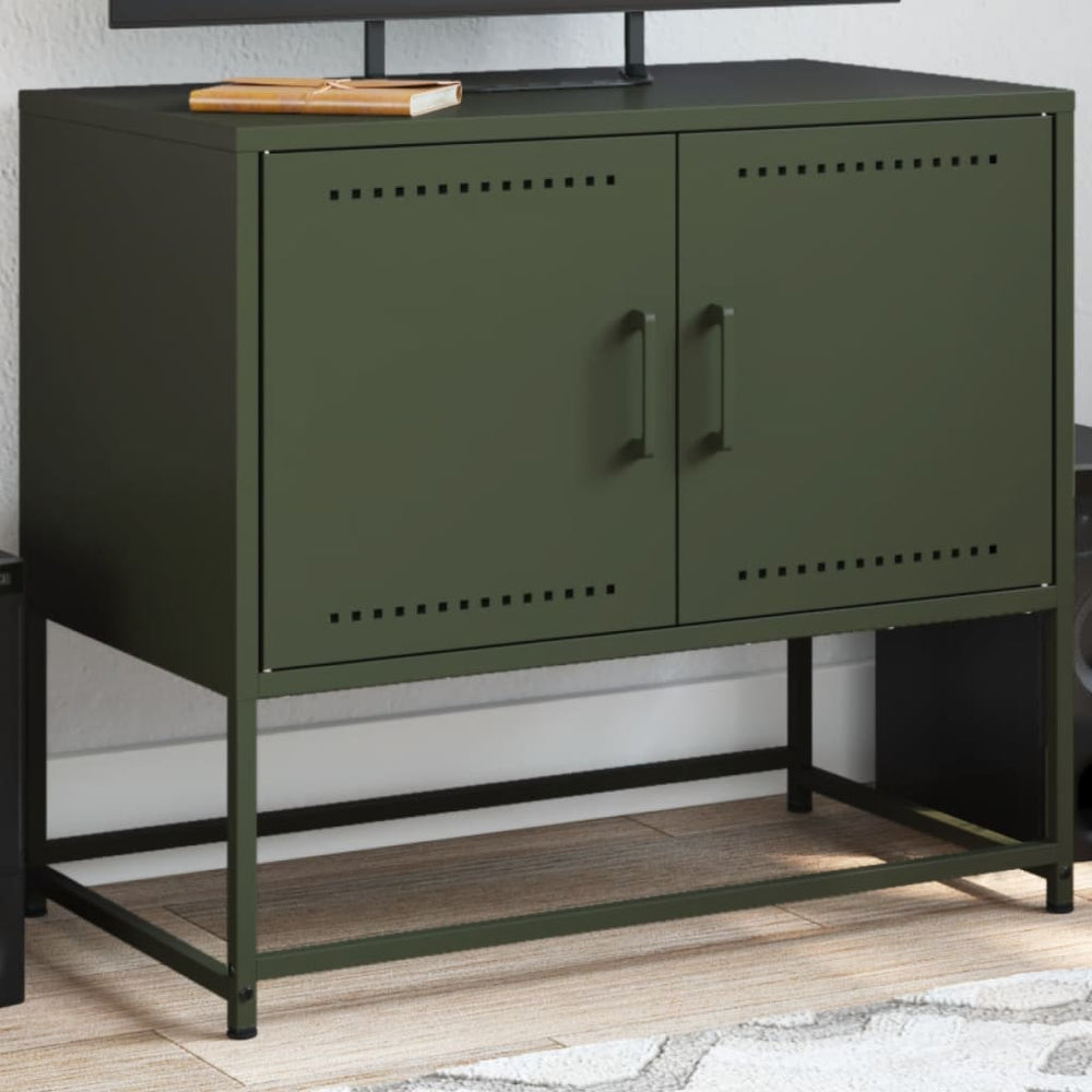 Meuble TV industriel en acier – 68,5 × 39 × 60,5 cm